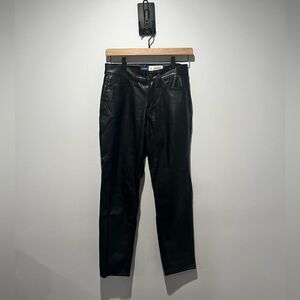 Old Navy Black Faux Leather OG Straight High Rise Pant 0P